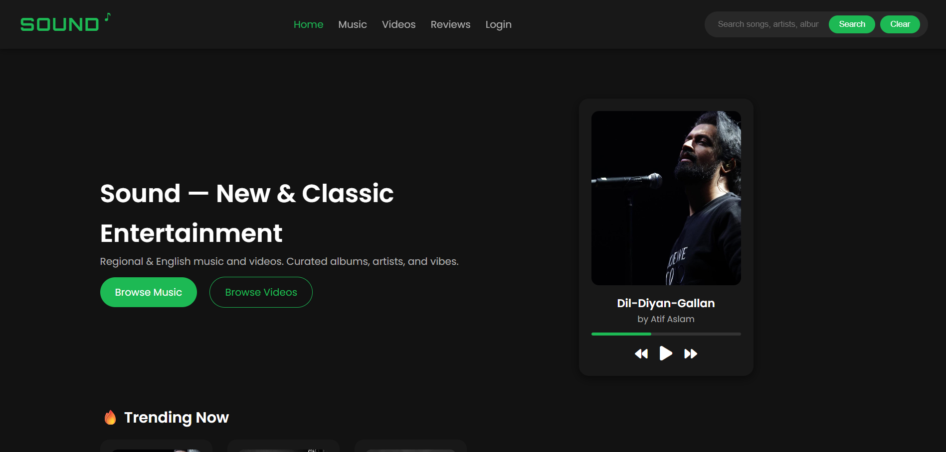 Music Streaming Website